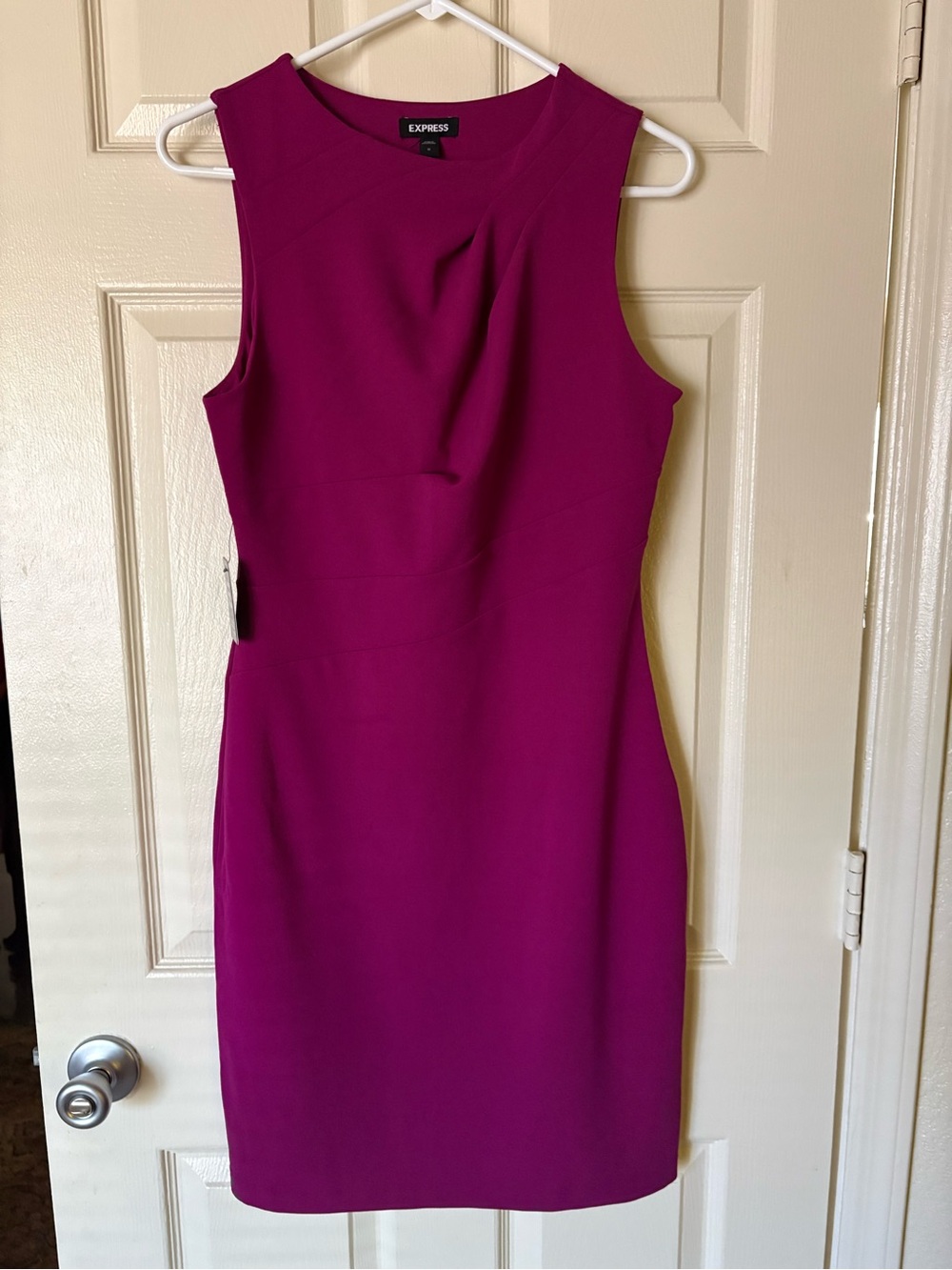 Express Fuchsia Sheath Dress with Crew Neck